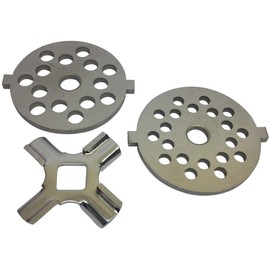 Food Grinder/Mincer Fine and Coarse Grinding Plates with A Cutter Blade. Compatible with FGA