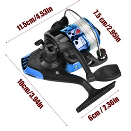 SSyang Rear Drag Fishing Reel Fixed Spool Spinning, Spin&Surf Front Drag Fixed Spool Fishing Reel, Anti-Corrosion Sea Fishing Reel, Suitable for Professional Fishing or Outdoor Recreation (Blue)