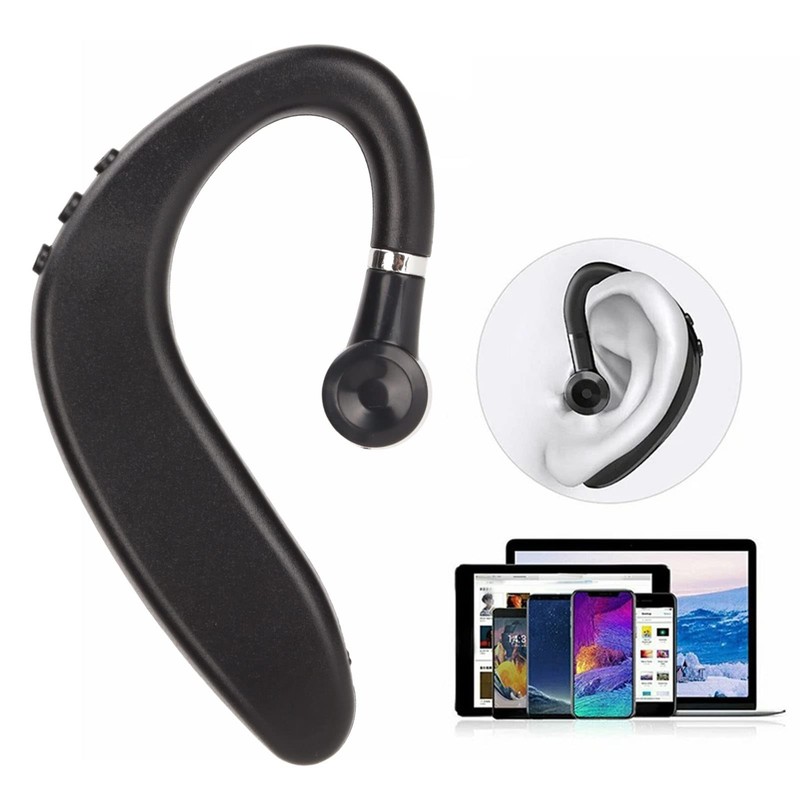 One-Ear Bluetooth Headset, Wireless Bluetooth Earbud, Hands-Free Headphones, Built-in Microphone