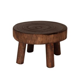 Develoo Wood Plant Riser Stands,Mini Round Stool Bonsai Holder Potted Display Shelf for Office Dining Room Indoor Outdoor Decor