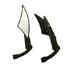 MotorToGo 1Pair Black CNC Spear Sickle Motorcycle Mirrors Compatible for