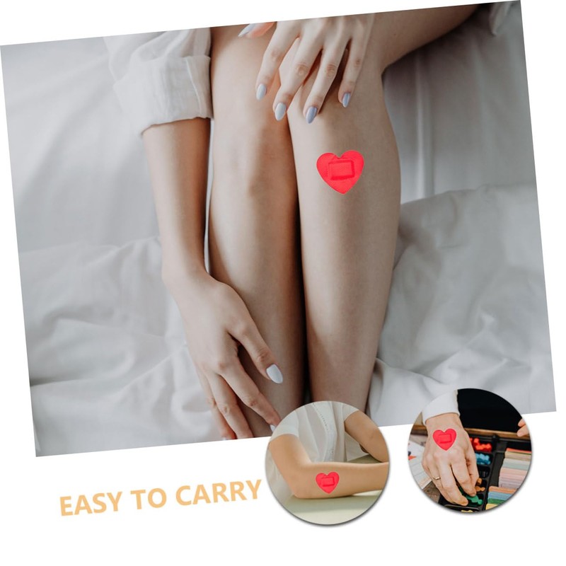 KICHOUSE 25pcs Heart Shape Dressing Waterproof for Outdoor Care Sensitive