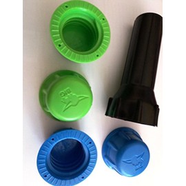 Big Screw Cap Screwdriver and Four Big Screw Caps Green and Blue for Sandpits, Slides, Rockers, Tractors
