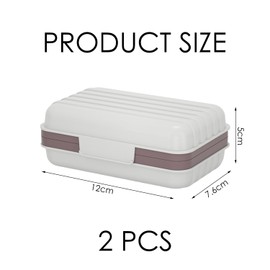 Pack of 2 Portable Soap Dish, Travel Soap Dish, Leak-proof Soap Dish, Drain Soap Dish, Bathroom Supplies