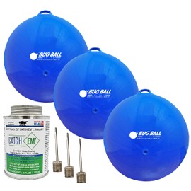 Deer Fly Ball Starter Kit, 3 Pack - Odorless Eco-Friendly Biting Fly and Insect Killer with NO Pesticides or Electricity Needed, Kid and Pet Safe