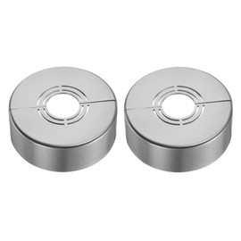 uxcell Wall Split Flange, 2 Pcs 70x25 mm - Cuttable ABS Round Escutcheon Plate Cover Buckle, Shower Arm Flange for 20/25/33mm(0.8/1.0/1.3 Inch) Water Pipe Faucet Decoration (Gray)
