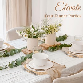 Rustic Round Placemats Set of 6, Natural Table Mats 30cm, Handmade Weave Cattail Placemats, for Dining Table Kitchen Restaurant Home Party