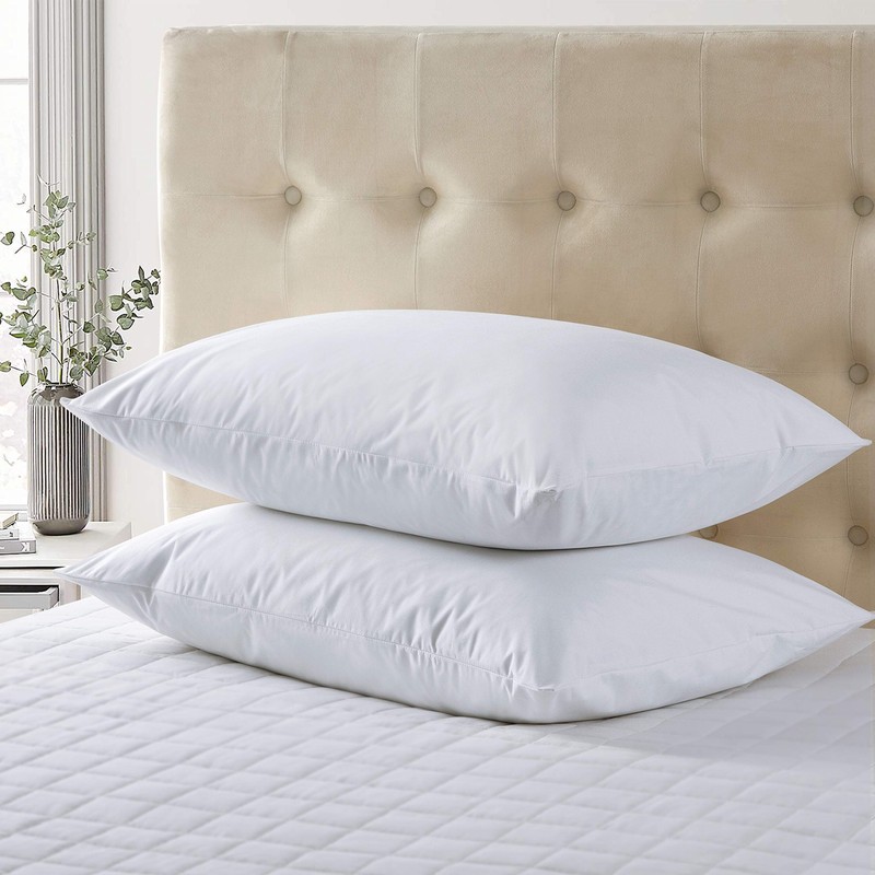 Waterproof Pillow Protector 2 Piece Set - Standard, Zippered Encasement,