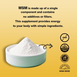 Fitfido MSM Capsules 1000mg - Organic Sulfur Supplement for Joint Health, Functional Wellness, Hair, Skin & Nails, Non-GMO, Gluten Free, 180 Capsules