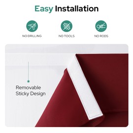 HOMEIDEAS Burgundy Blackout Door Curtain Red Privacy French Door Blind, 26 X 68 Inch Room Darkening Curtains for Glass Window, Thermal Insulated Tie Up Shades for Bedroom, 1 Panel