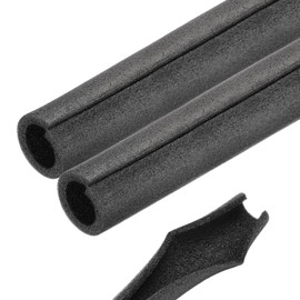 Rebower 2pcs Pipe Insulation Foam Tube 35x55mm 2ft Heat Preservation Foam Pipes [for Copper Water Pipe Freeze Protection] - Black