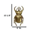 Ebros Gift Medium Gold Resin 3 Horned Rhinoceros Beetle Wall