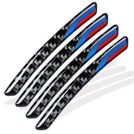 XMZAIMY ‌4PCS Universal 3D Red and Blue Blade Wheels Stickers - Protective & Decorative Carbon Fiber Rim Lip Guards (0.32"x3.54") Fit All Models & Wheel Sizes