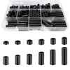 250PCS Black Nylon Round Spacer Assortment Kit ID 6MM OD