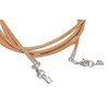 Unbespielt Leather Cord Necklace Natural Light Brown Women Men Two