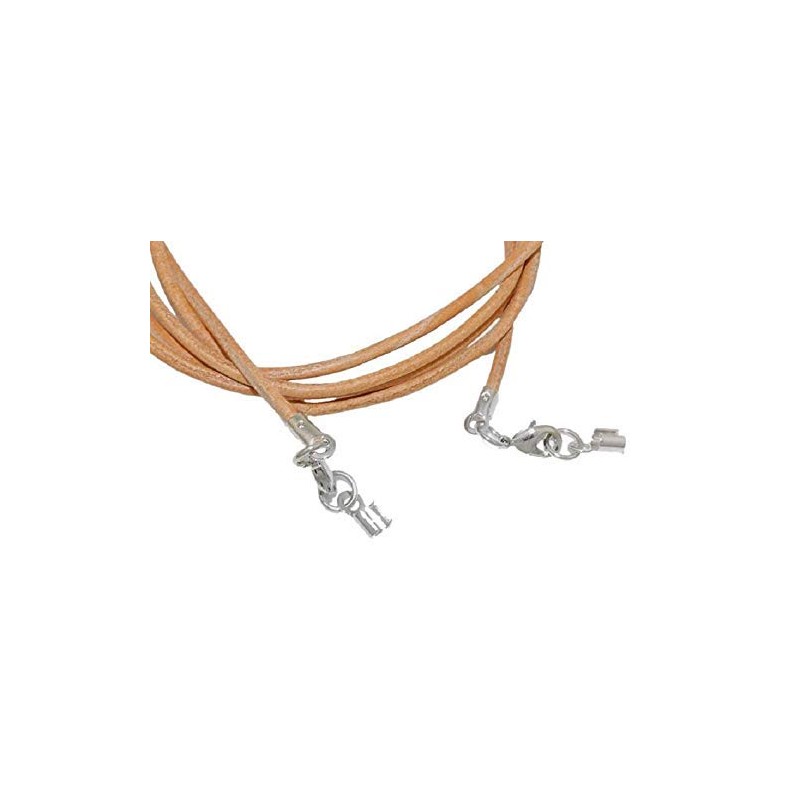 Unbespielt Leather Cord Necklace Natural Light Brown Women Men Two