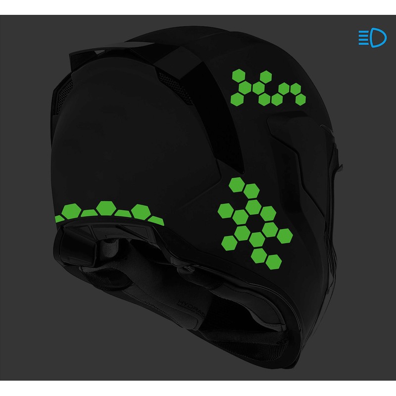 kit sticker reflejantes exagonales (Verde)