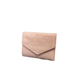 Small Wallet for Woman,PU Slim Short Purse Pink Credit Card Holder with ID Window Multiple Card Slots