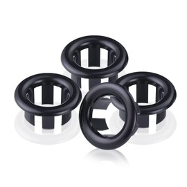 SKYPIA 4 Pcs Sink Overflow Ring Set Bathroom Accessary Kitchen Bathroom Sink Basin Overflow Cover Vanity Sink Overflow Cover (Black)