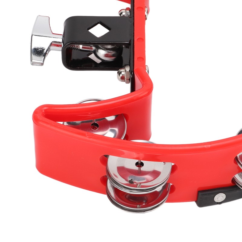 Tambourine Single Row Metal Jingle Bells Handheld Percussion Drum Instrument