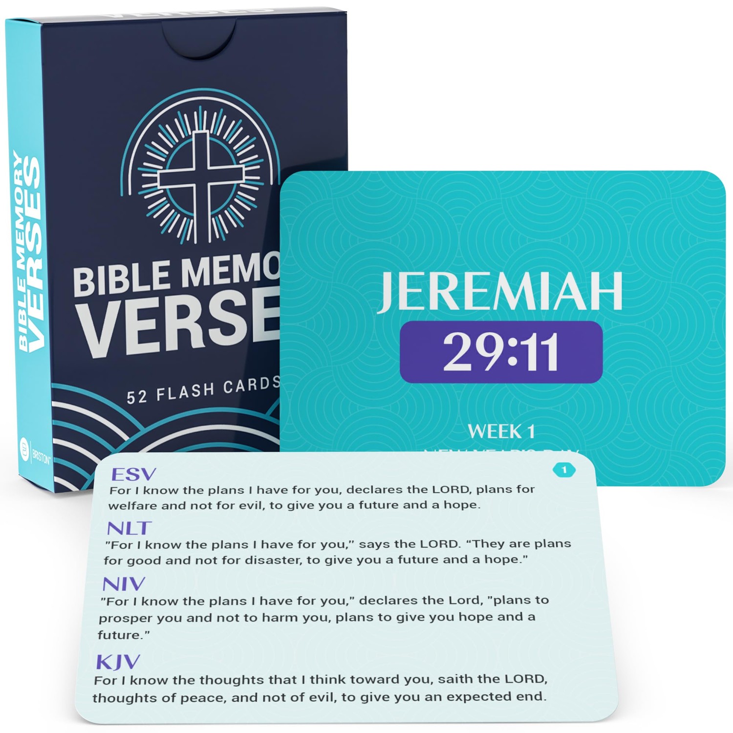 Briston 52-Week Bible Memory Verse Flash Cards – Year-Round Weekly ...