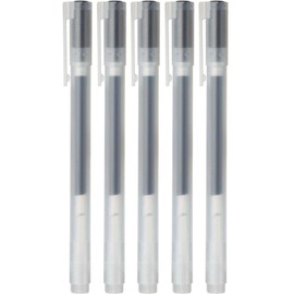 MUJI 02796815 Black Gel Ink Ballpoint Pen, 5.5 x 0.4 inches (140 x 10 mm), Lead Diameter 0.5 mm, Cap Type
