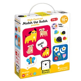 Banana Panda Match The Batch Toddler Puzzles - High Contrast Matching Set Includes 8 Large Puzzles for Visual Development, Motor Skills and Early Learning, for Kids Ages 15 Months and up