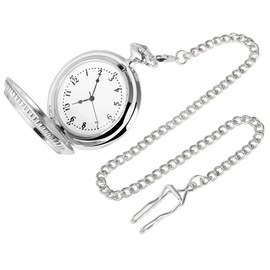 Exce Llanc Analog Quartz Pocket Watch Train Steam Train 480322000058 Silver Coloured Case in Size 52 x 17 mm with Dial White and Mineral Glass Lens