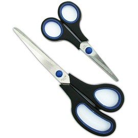 So Useful Comfort Grip Steel Scissors Set of 2 Kitchen and Home Art Craft Cutting Tools by Sky Online Shopping (2 pcs in Assorted Sizes, 1 x Pack)