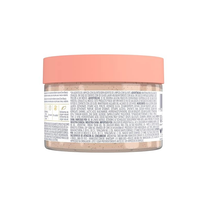 DOVE Beauty Scrub Jabn Exfoliante Corporal Coco y Azcar Morena,
