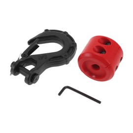 X AUTOHAUX Tractor Bucket Hooks 3/8" Front Tractor Accessories Bucket Grab Hook Metal 3.27"x4.92" Black 15 Ton with 1 Red Stopper and 1 Small Wrench 1 Set