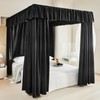 AIKASY Black Thickened Bed Canopy Curtains - Elegant Bedroom Decor