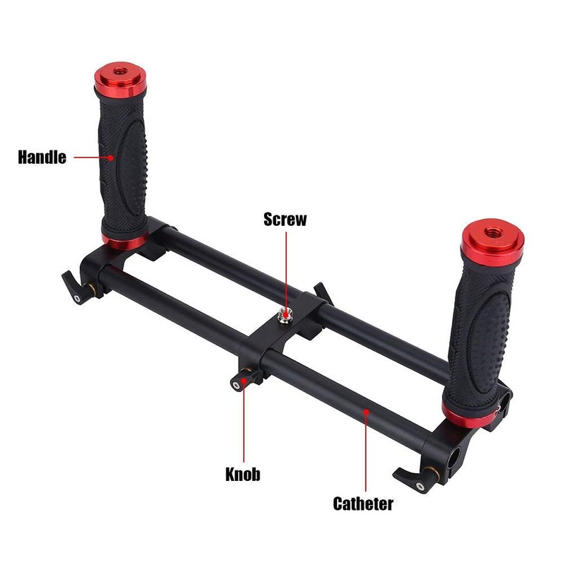 Vbestlife Camera Dual Grip Extender Handle Gimbal Stabilizer Rig Accessory