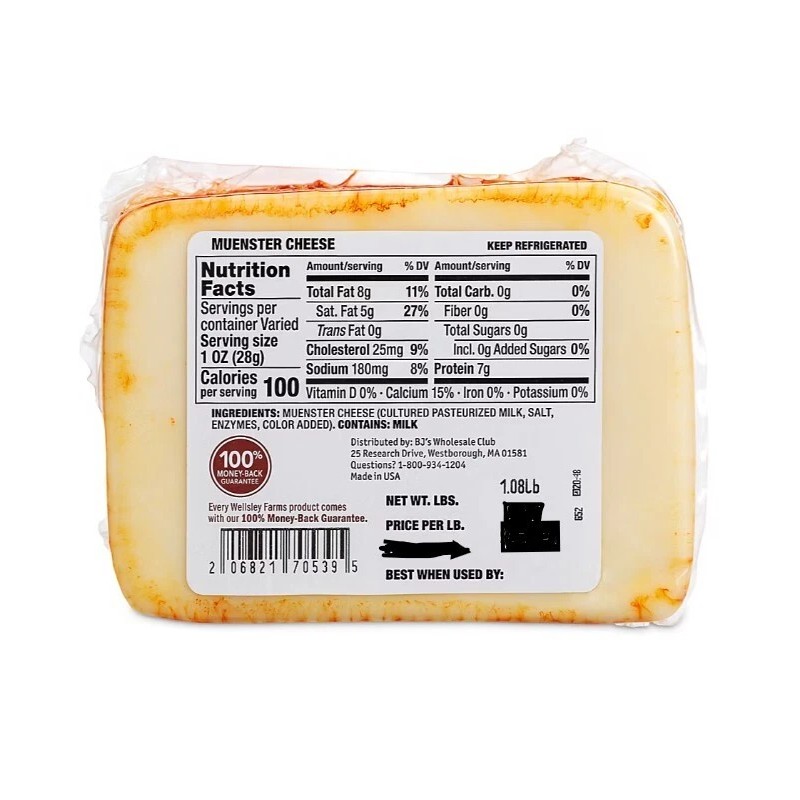 Wellsley Farms Muenster Cheese, 1 lbs