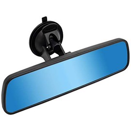 Anti-Glare Rear View Mirror,LECAMEBOR Blue HD Universal Car Interior Rear View Mirror with Adjustable Suction Cup (360° Adjustable Angle)