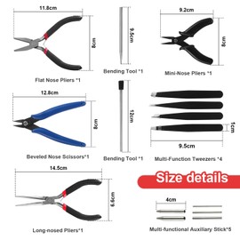 Coptiner Gundam Modeler Builder's Tools Craft Set, Gundam Modeler Basic Tools Kit, Craft Set for Simple Model Making, Pack of 15