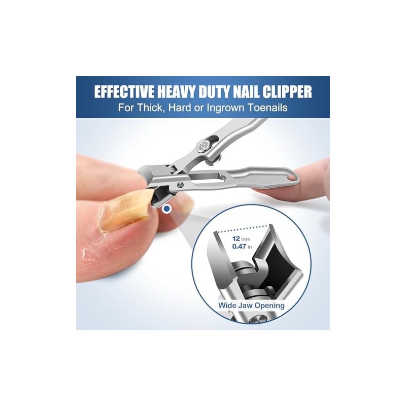 GJNL Nail Clippers for Men Thick Nails 2024 Upgraded Wide