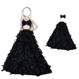 5 Sets Kleidung und Zubehör für 11,5 Zoll Mädchen Puppen Plüsch Westen Set Plüsch Mantel Set Outfits Schleifen Knoten Kleid Langes Etuikleid Set mit Schuhe Zubehör Zufällig Geschenk für Mädchen