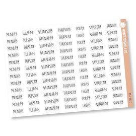 Day of the Week Header Script Planner Stickers and Labels | F13 | B-726 (Black)