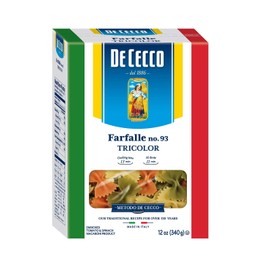 De Cecco Tri Color Pasta, Farfalle No.93, 12 Ounce (Pack of 12)