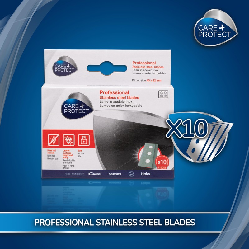 CARE + PROTECT Blades for Cleaning Scraper, for Glass, Ceramic,