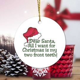 ArogGeld Christmas Ceramic Ornaments,My Two Front Teeth Ornaments Ornaments in Snow Garage Door Mural Pet Memorial Ornament Just Married Ornament 2020 Blinking Floral Fairy Tale for St. Patrick's Day