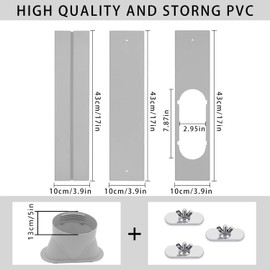Portable Air Conditioner Window Vent Kit, Adjustable Window Seal Slide Kit Plate for Portable Air Conditioner Kit Sliding Window AC Vent Kit Fit for Exhaust Hose with 5.1"/13cm Diameterr.