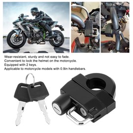 Yctze Motorcycle Helmet Lock,Metal Anti‑Theft Lock with 2 Keys Riding Accessory Universal for 22mm/0.9in Handlebars