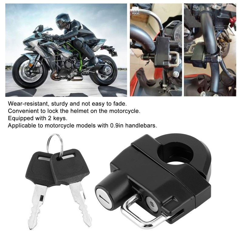 Yctze Motorcycle Helmet Lock,Metal Anti‑Theft Lock with 2 Keys Riding