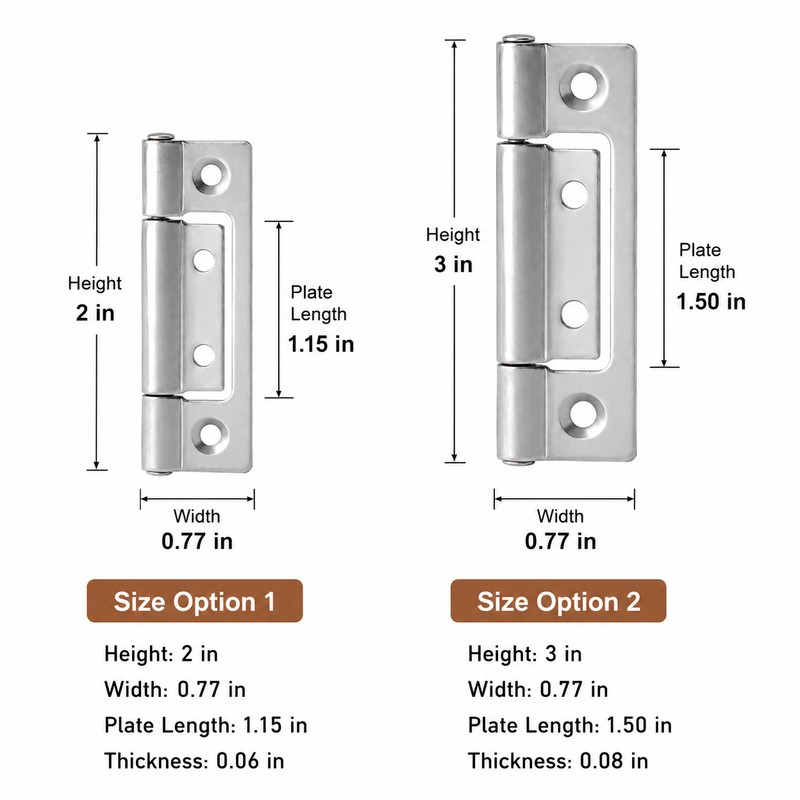 Flat Metal Hinges for Cabinets & Wooden Boxes – 360
