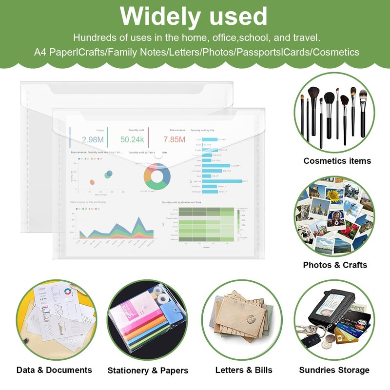 Plastic File Folder, A4 Size Plastic File Folder, 12 Pcs