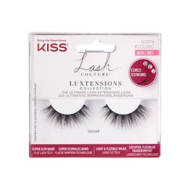 KISS Lash Couture LuXtensions Collection 1 Paar Fake Lashes, Velvet, leichte und flexible Faux-Mink-Wimper mit superschlankem Wimpernband, inklusive Wimpernkleber