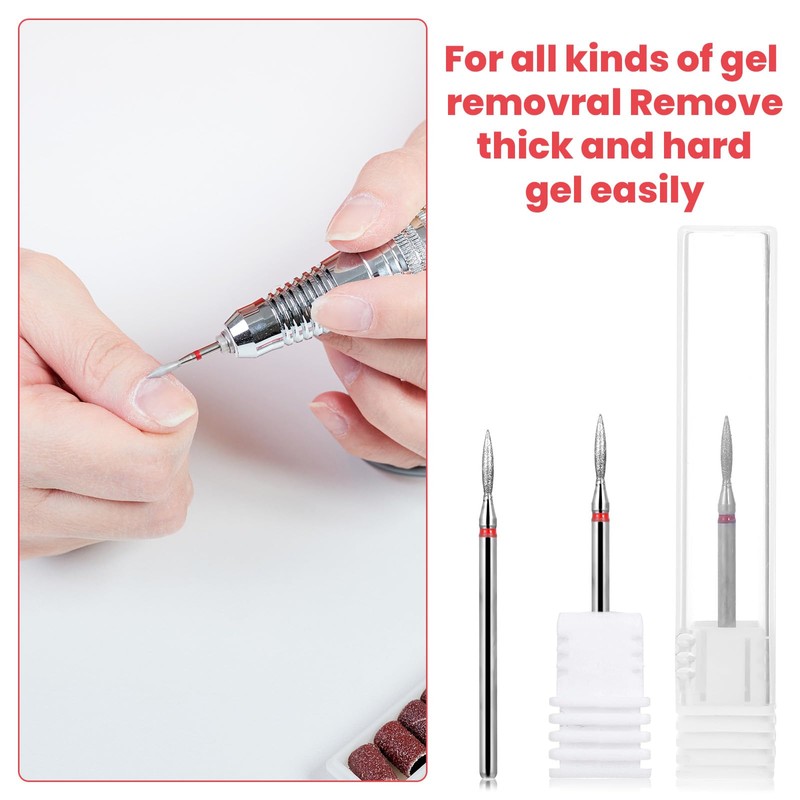oruola Nail Drill Bits,3pcs 5 in 1 Carbide Nail Drill