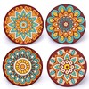 SHEGZHUC 6 Pcs Diamond Painting Coasters Mandala with Holder Diamond